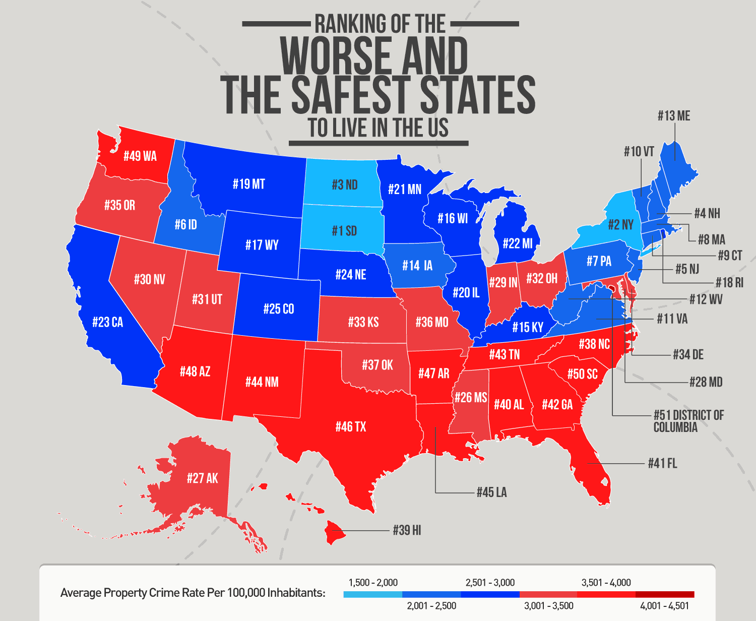 Ranking Of States Most Dangerous To Least O T Lounge